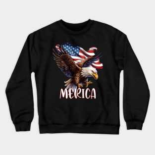 Eagle American patriotic Flag USA Flag 4th of july Merica Crewneck Sweatshirt